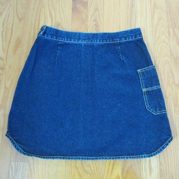TOMMY HILFIGER WOMENS JUNIORS SIZE 5 SKIRT DARK BLUE JEAN DENIM SHORT SHIRT TAIL - Picture 5 of 10